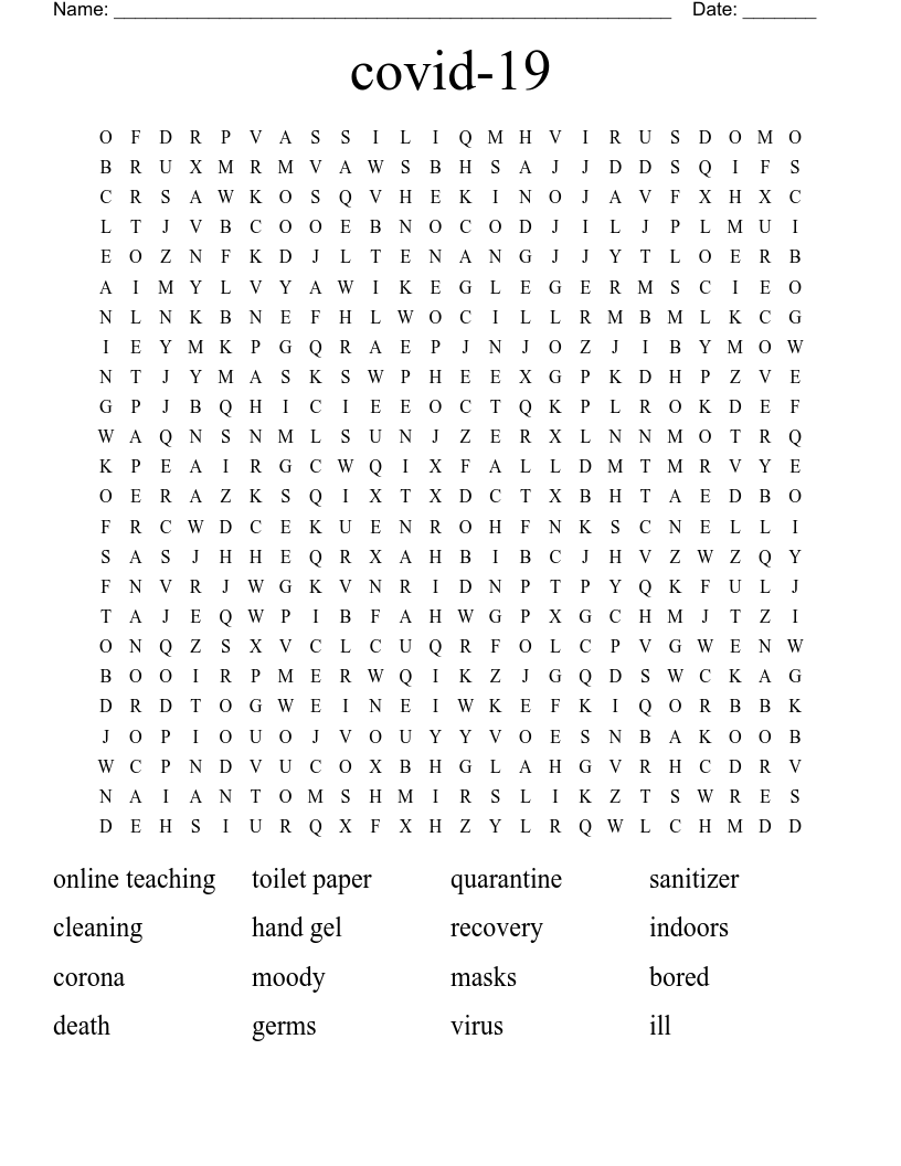 covid-19 Word Search