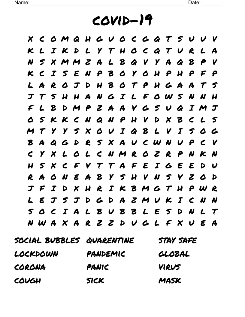 covid-19 Word Search