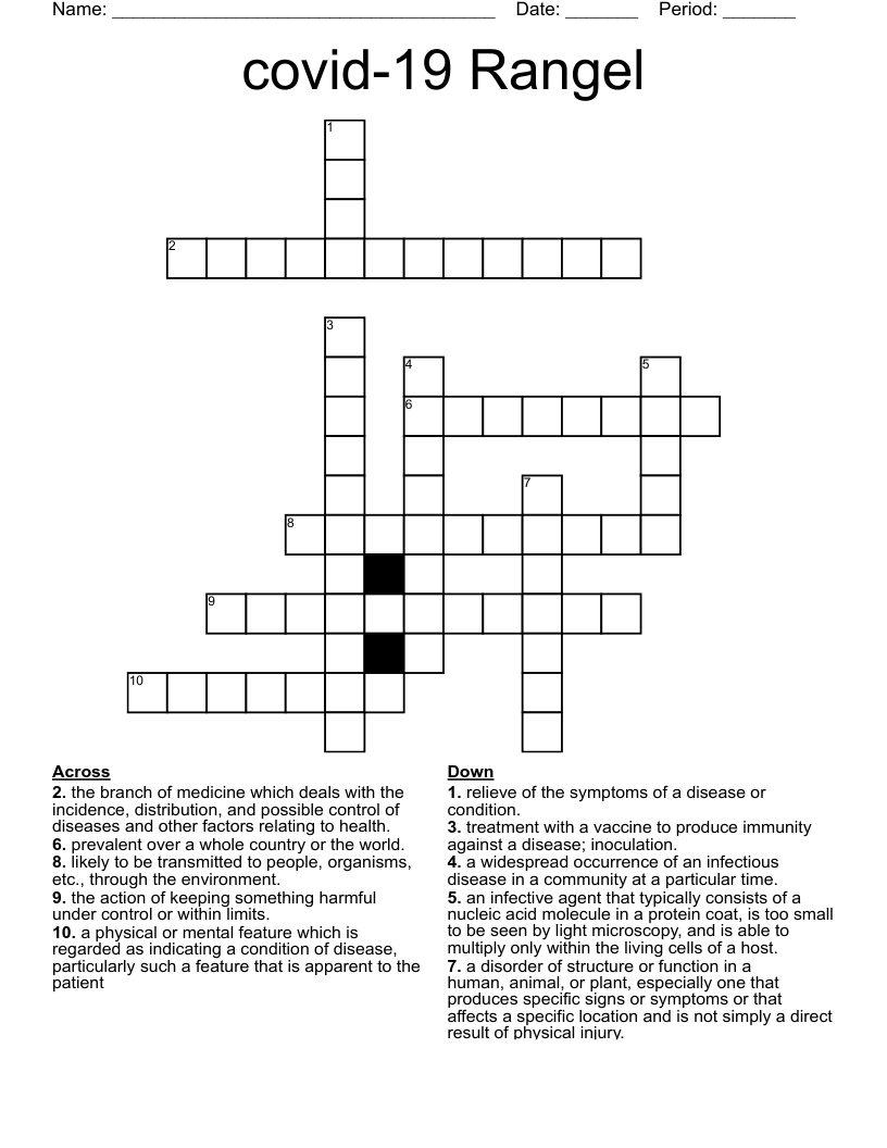 covid-19 Rangel Crossword
