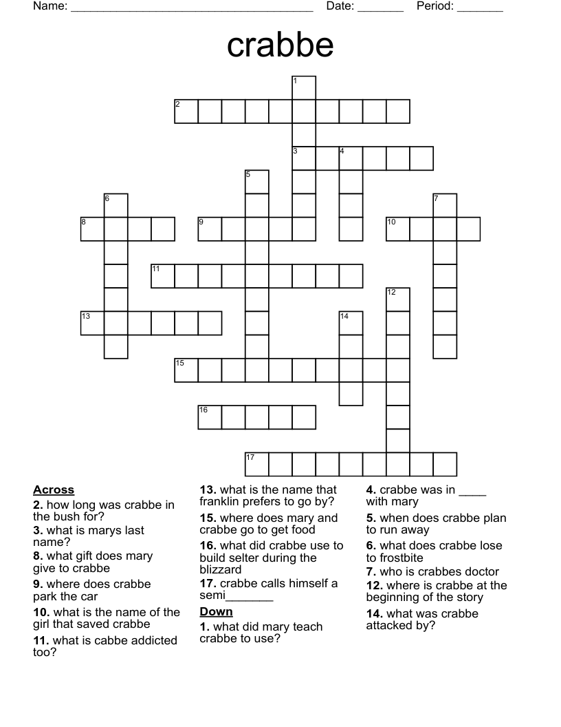 crabbe Crossword
