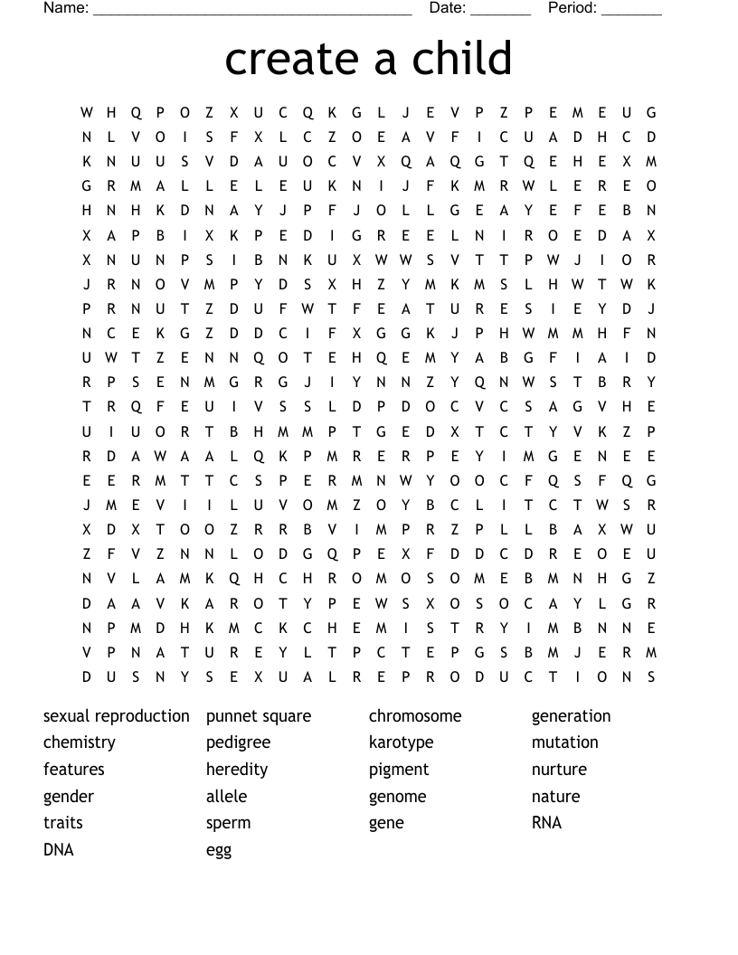create a child Word Search