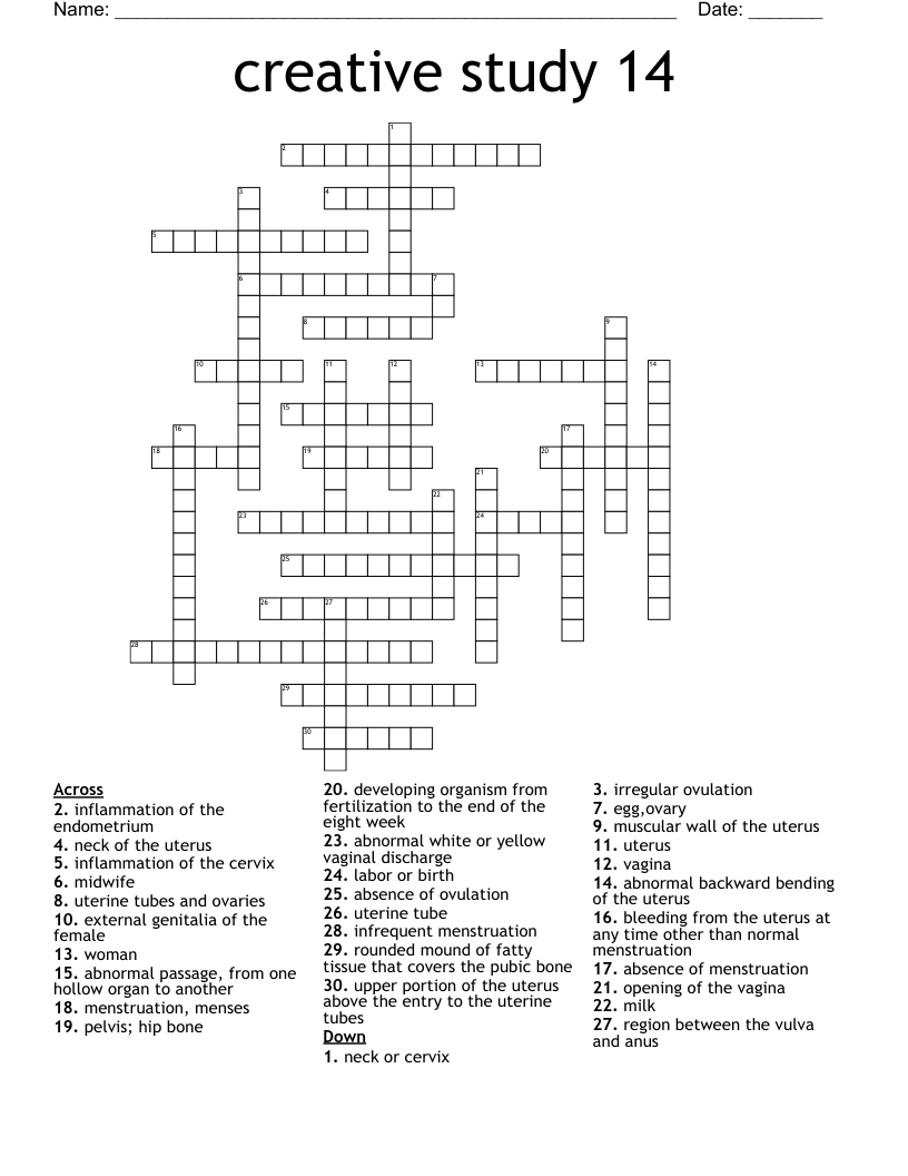 creative study 14 Crossword