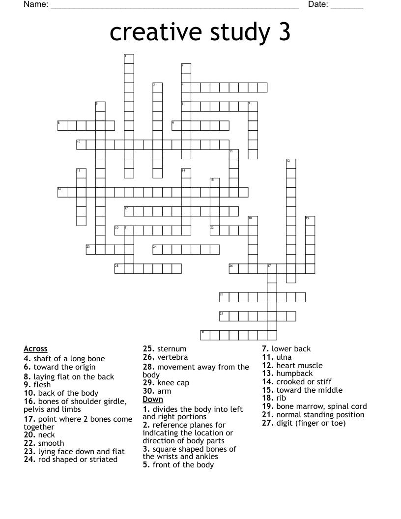 creative study 3 Crossword
