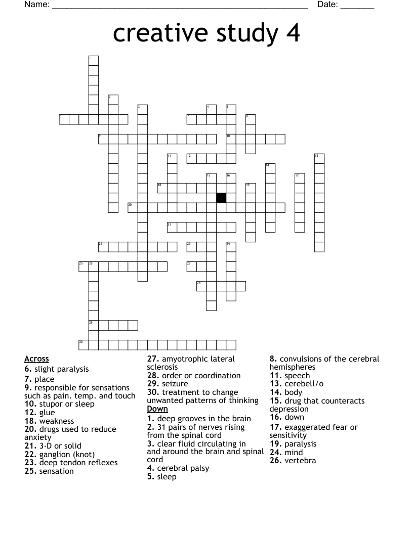 creative study 4 Crossword