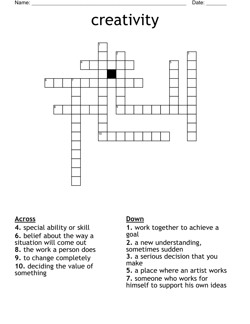 creativity Crossword