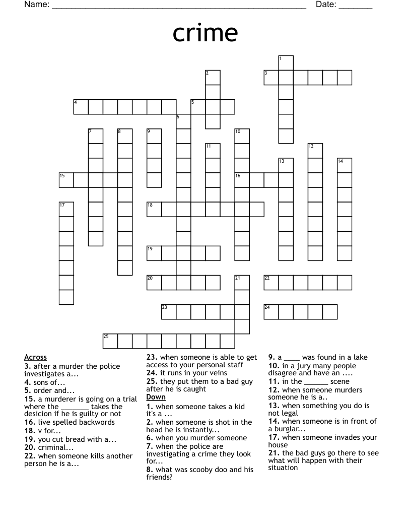 crime Crossword