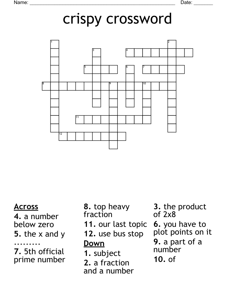 crispy crossword