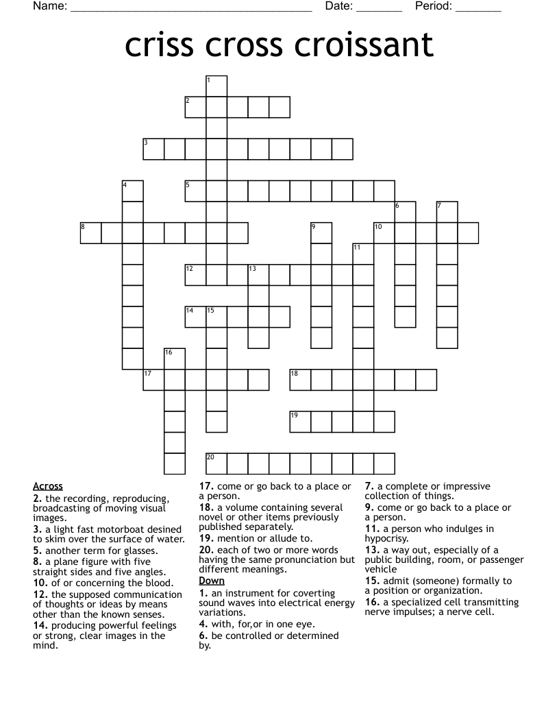 criss cross croissant Crossword