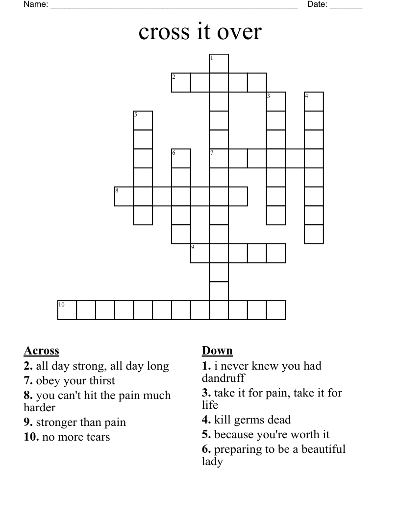 cross it over Crossword