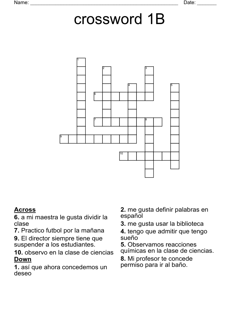 crossword 1B