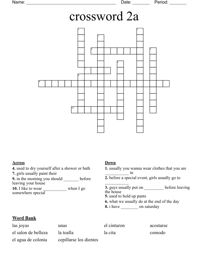 crossword 2a