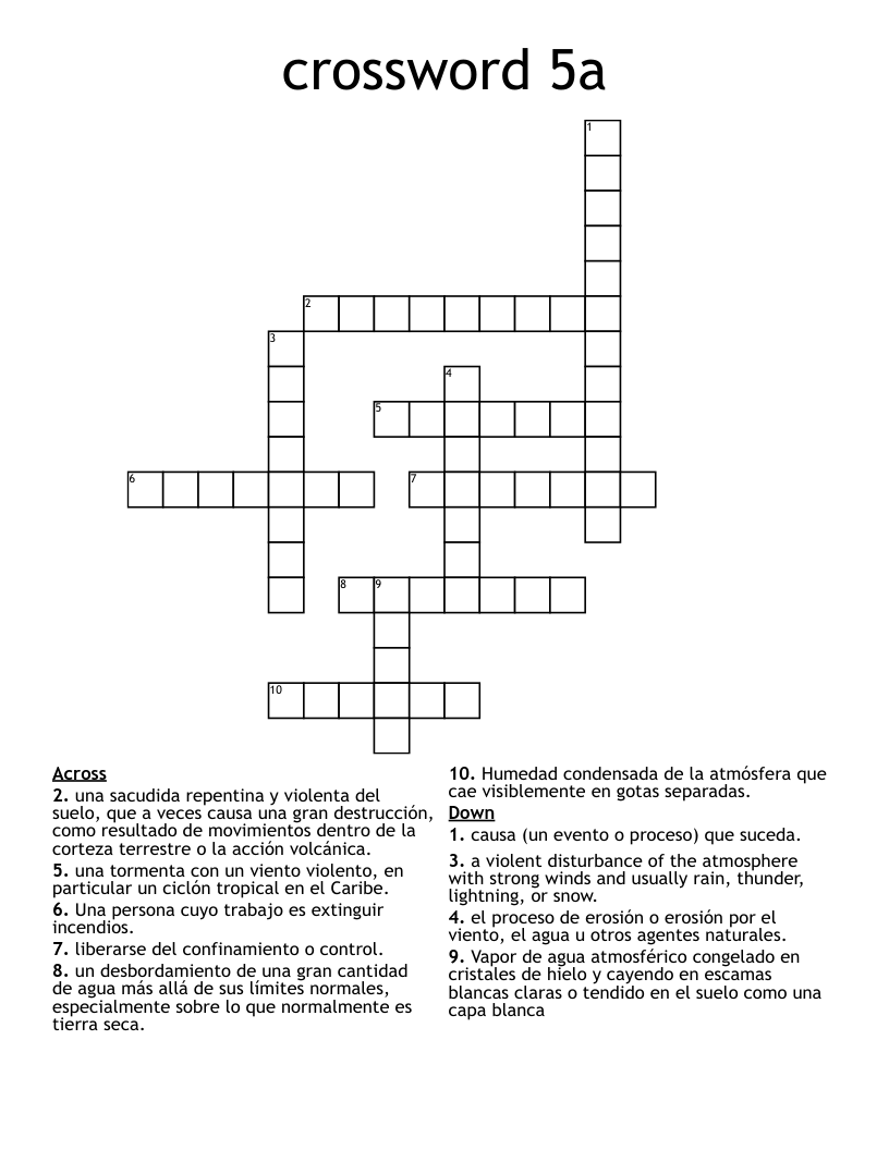 crossword 5a