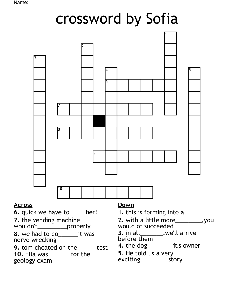 crossword by Sofia
