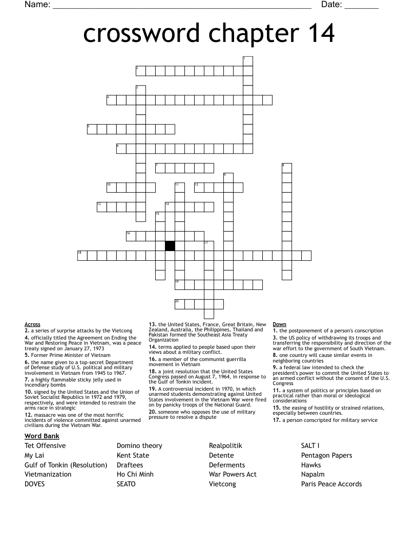 crossword chapter 14
