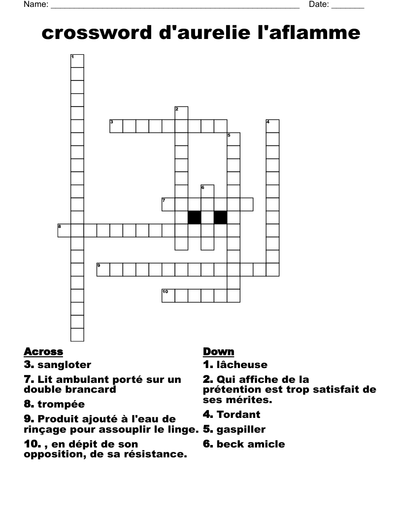 crossword d'aurelie l'aflamme