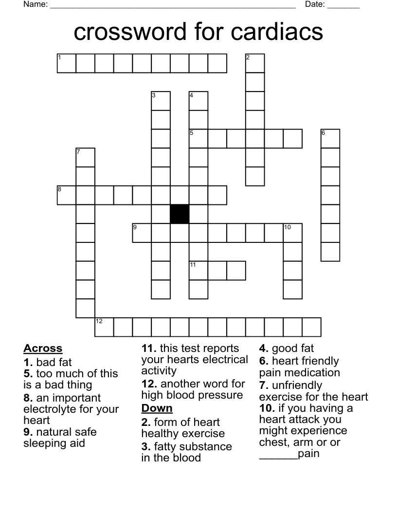 crossword for cardiacs