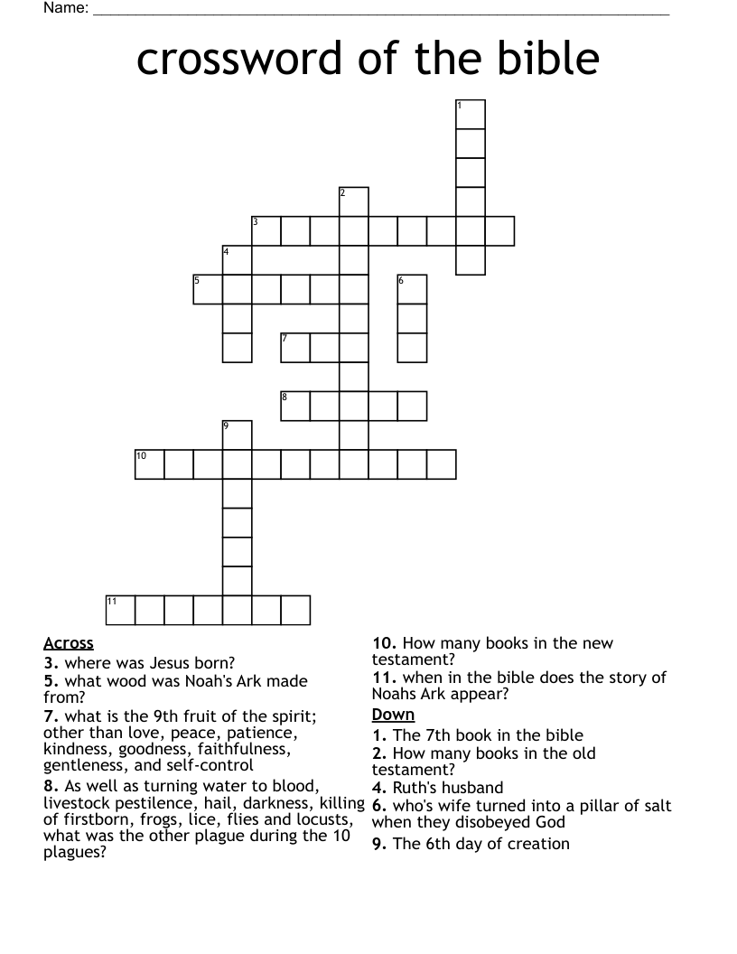 crossword of the bible