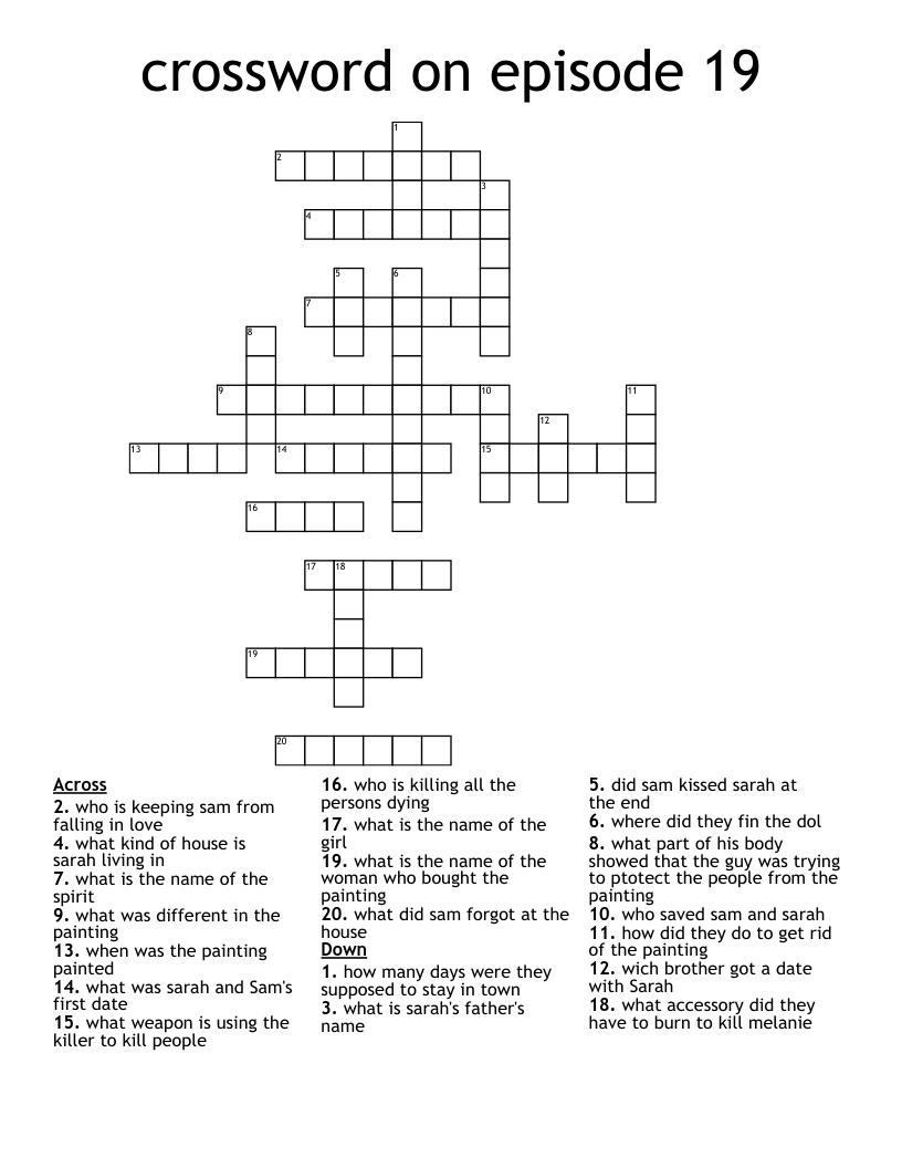crossword on episode 19