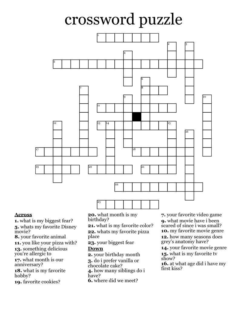 crossword puzzle 