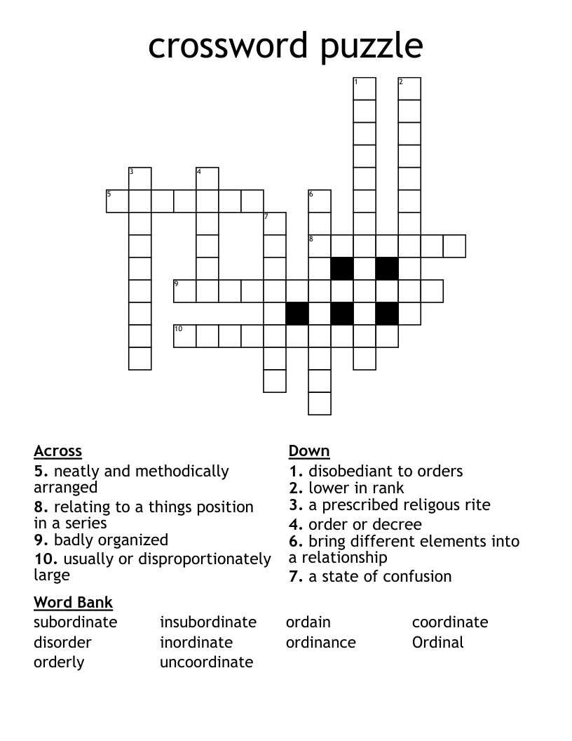 crossword puzzle 