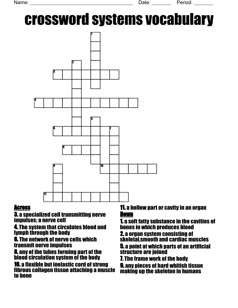 crossword systems vocabulary