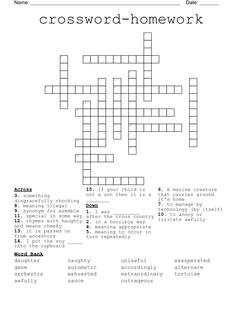 crossword-homework