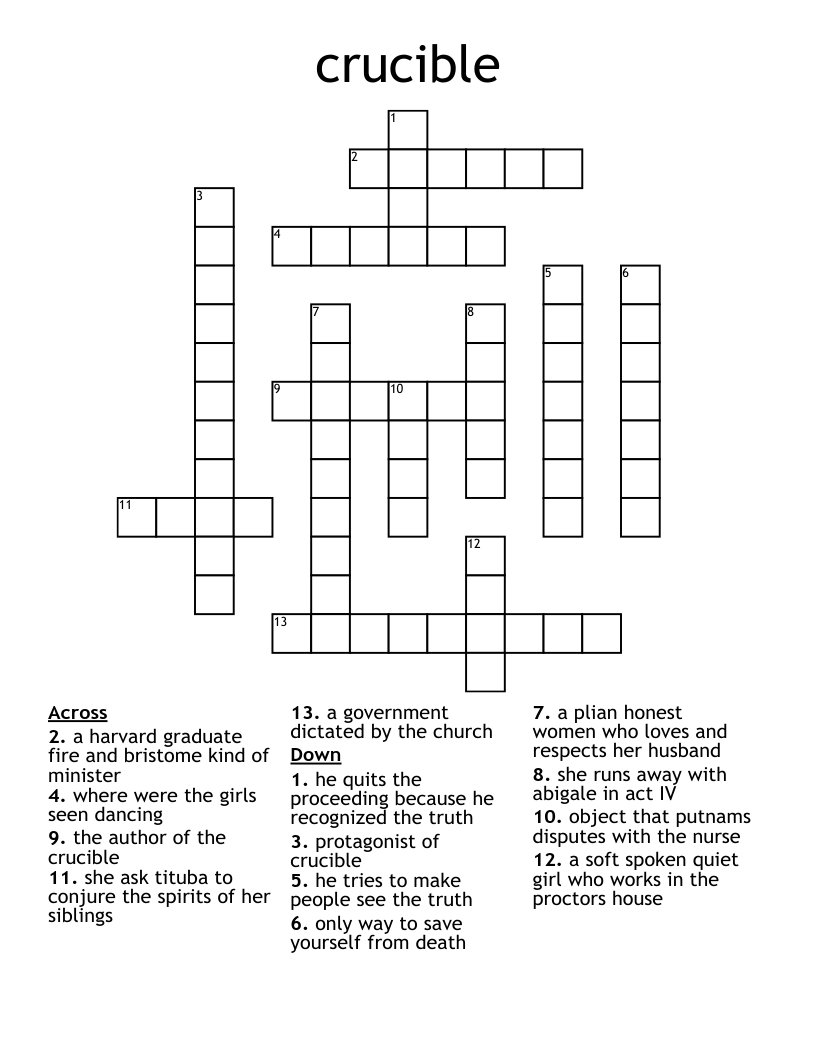crucible Crossword