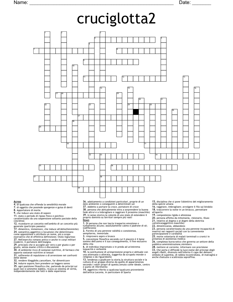 cruciglotta2 Crossword