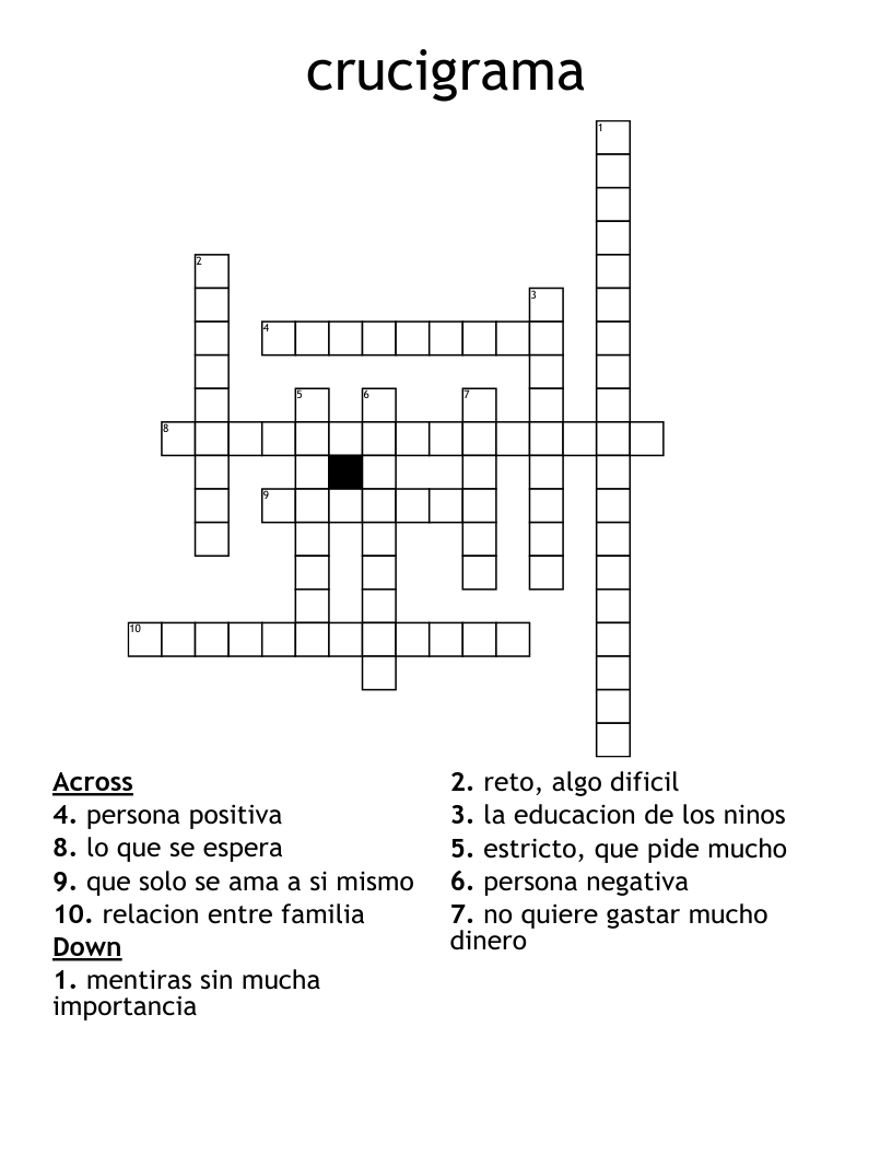 crucigrama Crossword