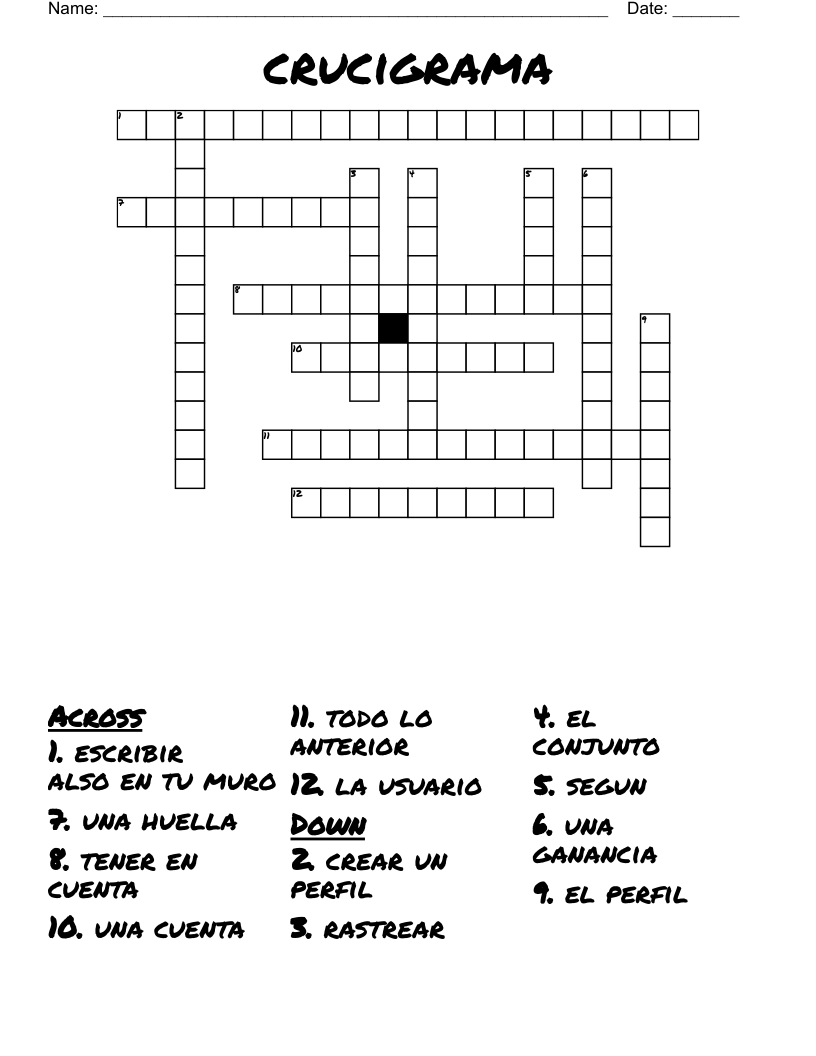 crucigrama Crossword