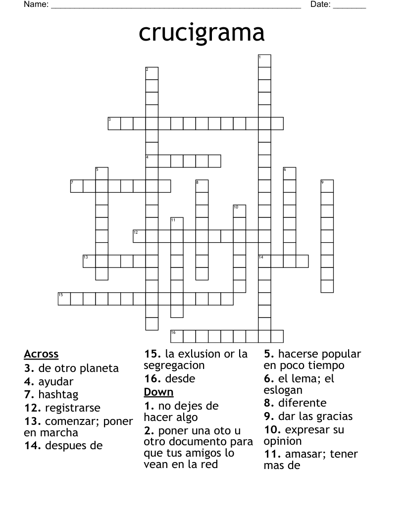 crucigrama Crossword