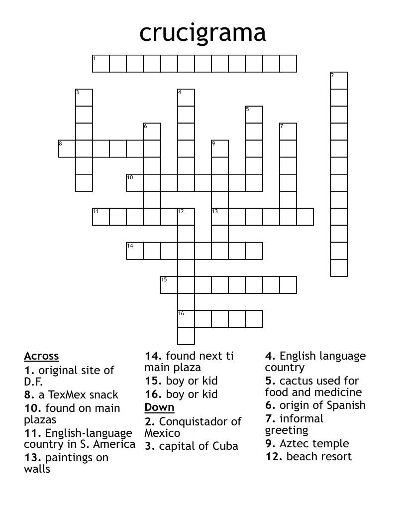 crucigrama Crossword