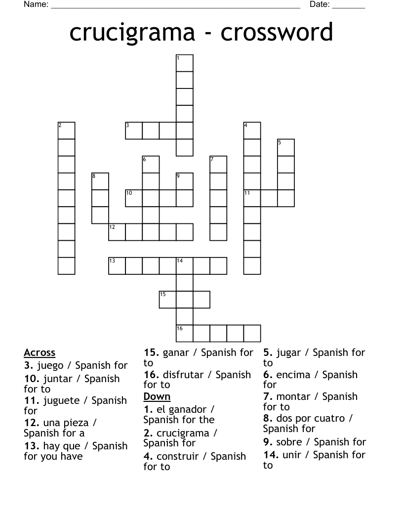 crucigrama - crossword