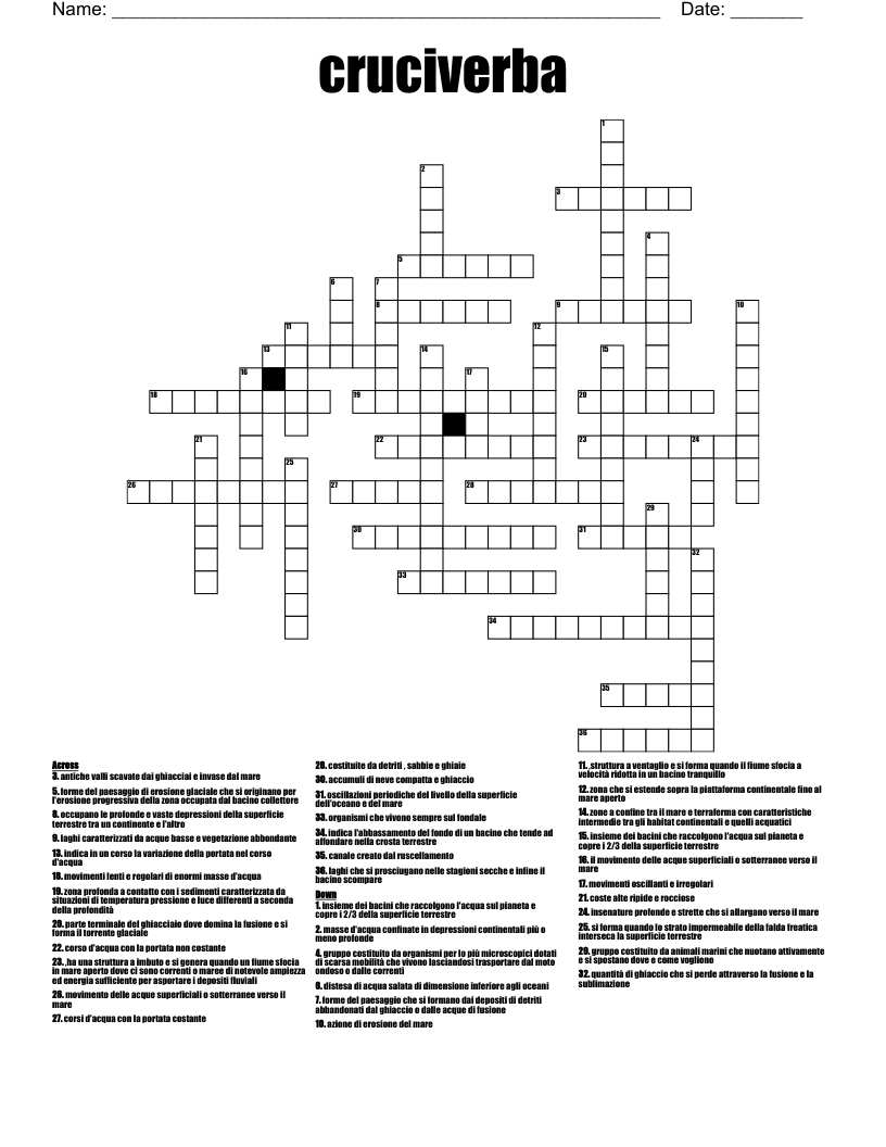 cruciverba Crossword