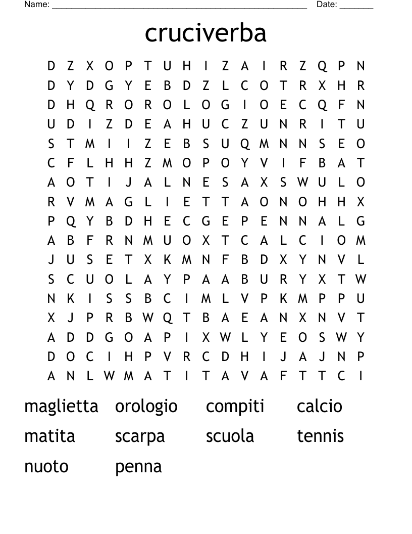cruciverba Word Search