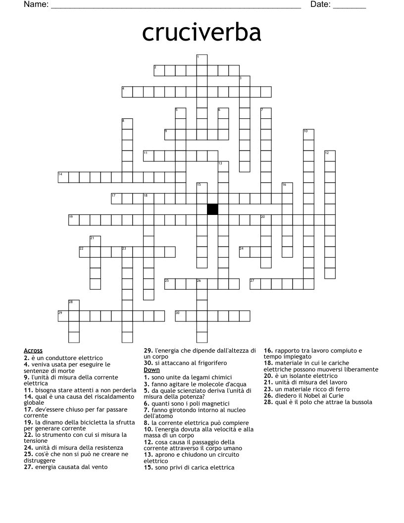 cruciverba Crossword