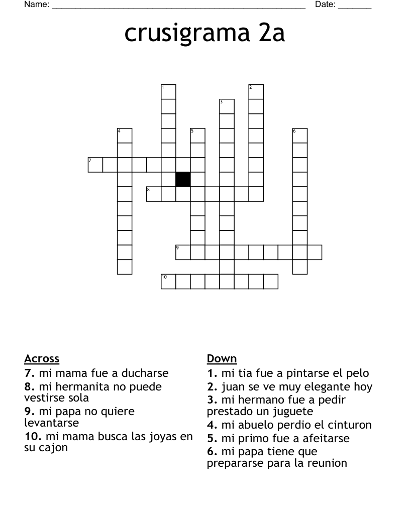crusigrama  2a Crossword