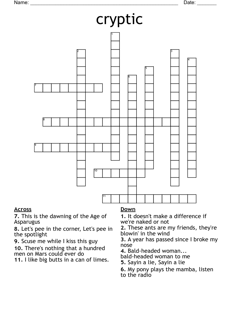 cryptic Crossword