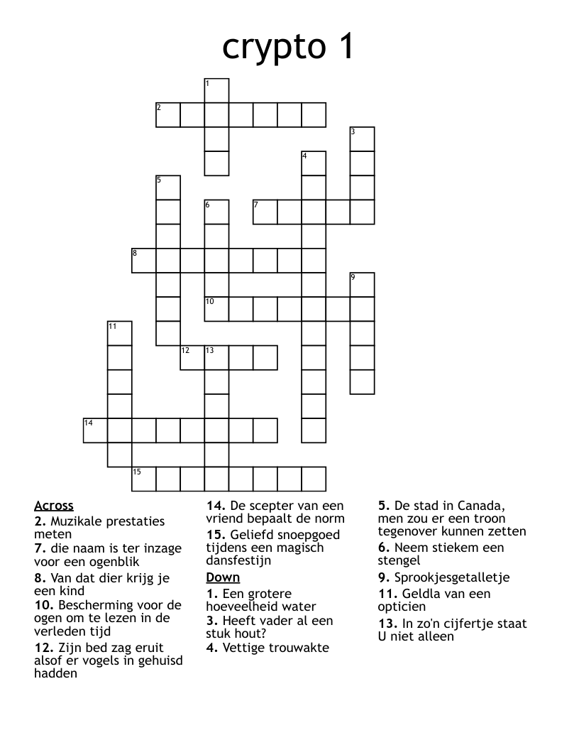 crypto  1 Crossword