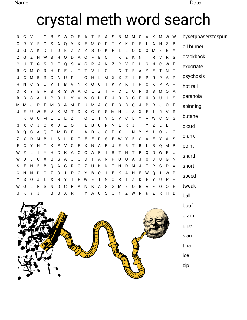 crystal meth word search 