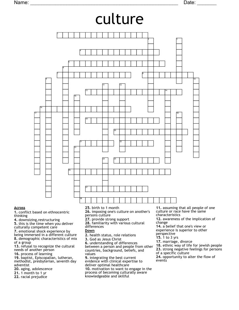 culture Crossword