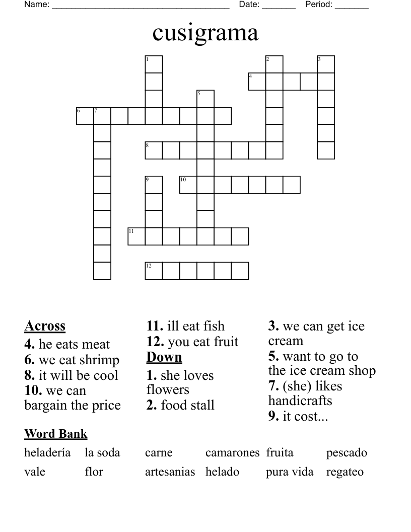 cusigrama Crossword