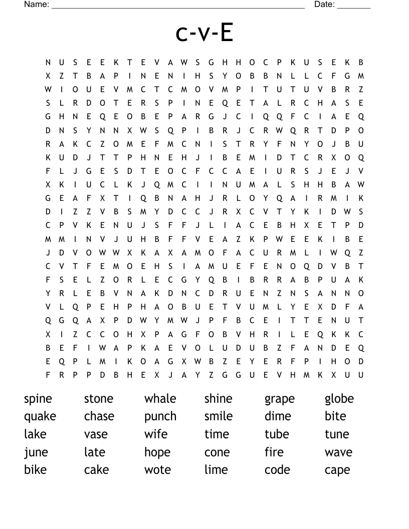 c-v-E Word Search