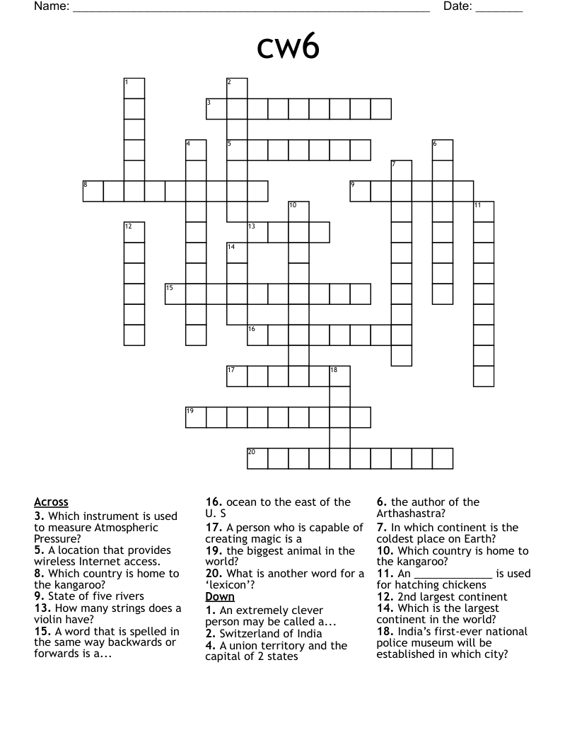 cw6 Crossword