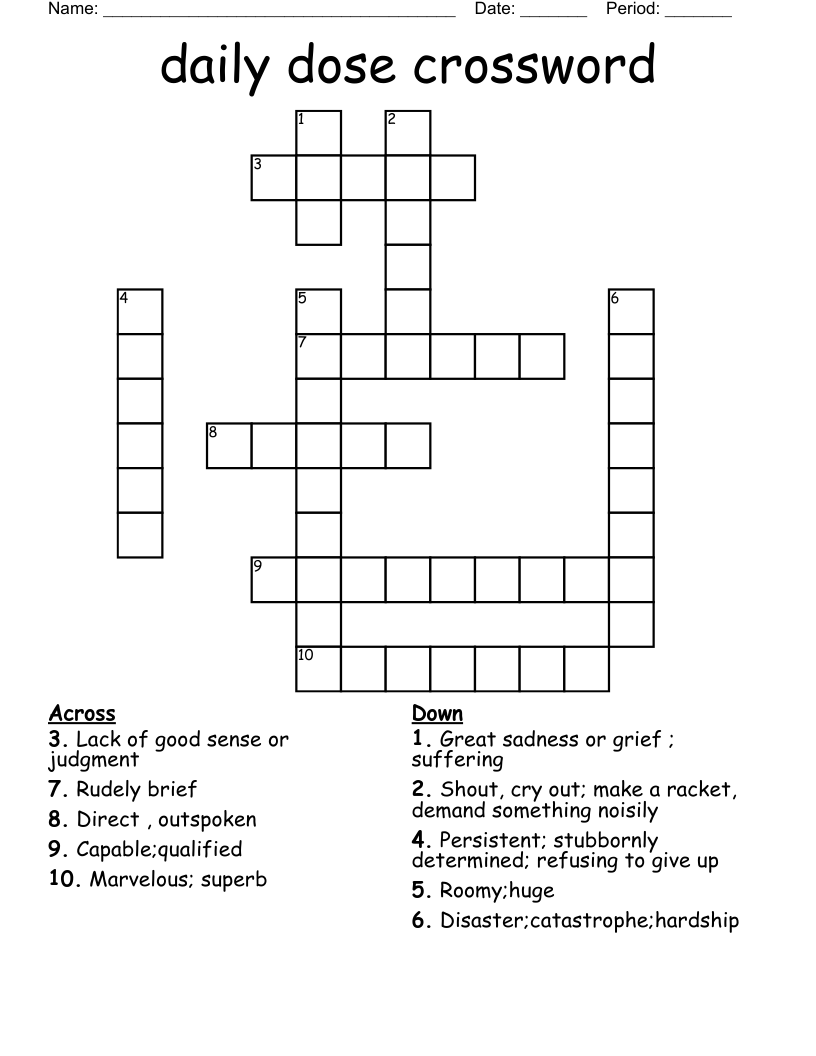 daily dose crossword