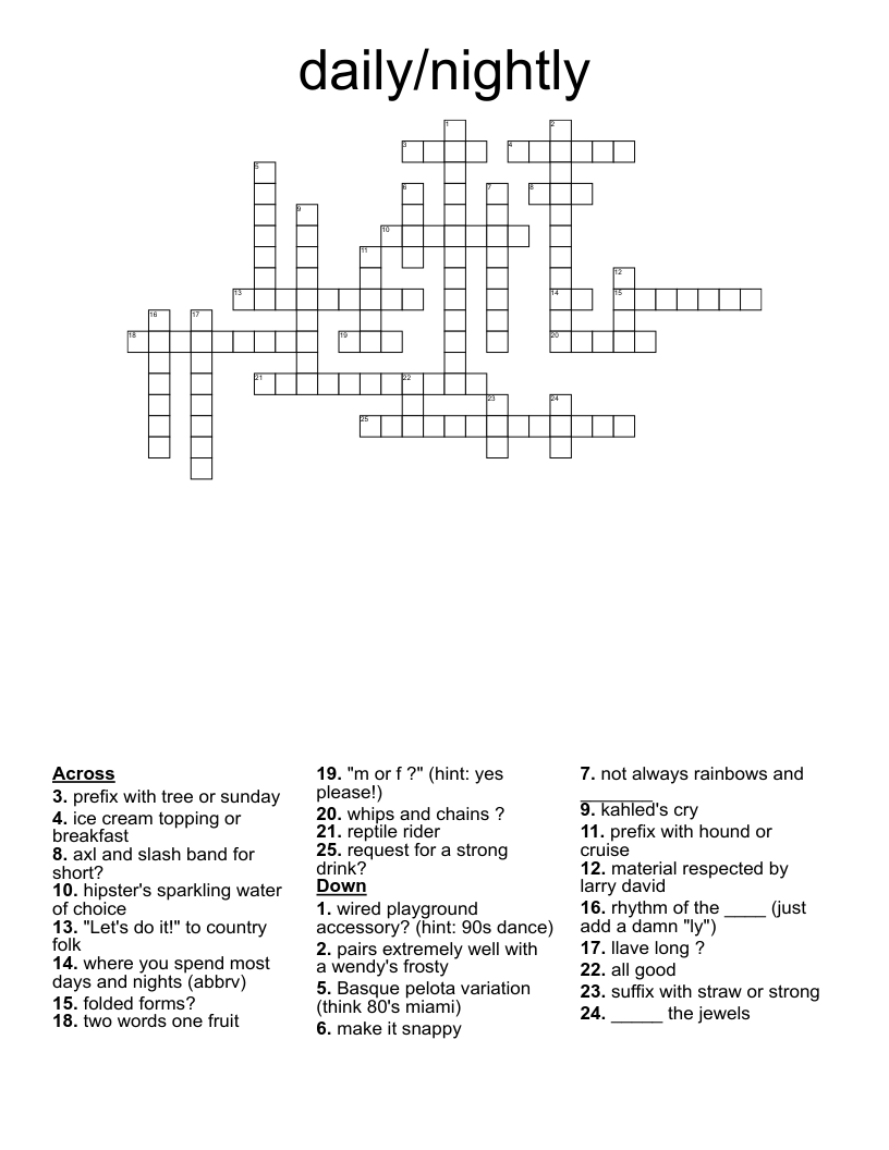 daily/nightly Crossword