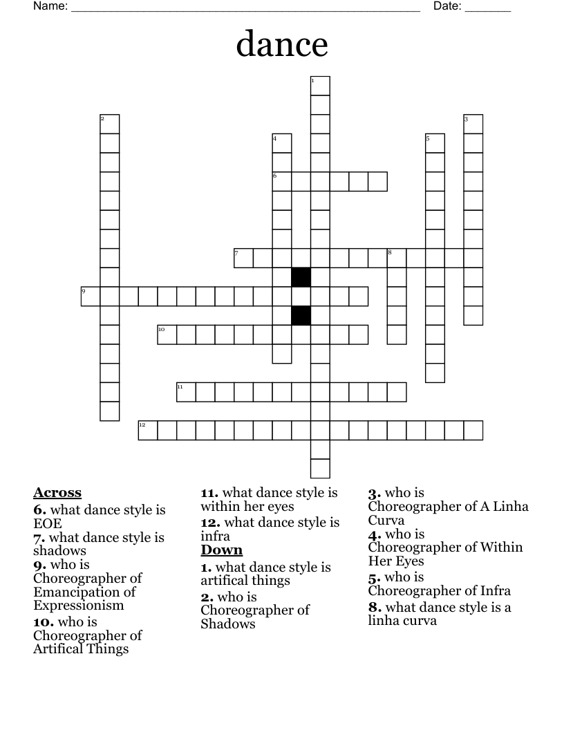 dance  Crossword