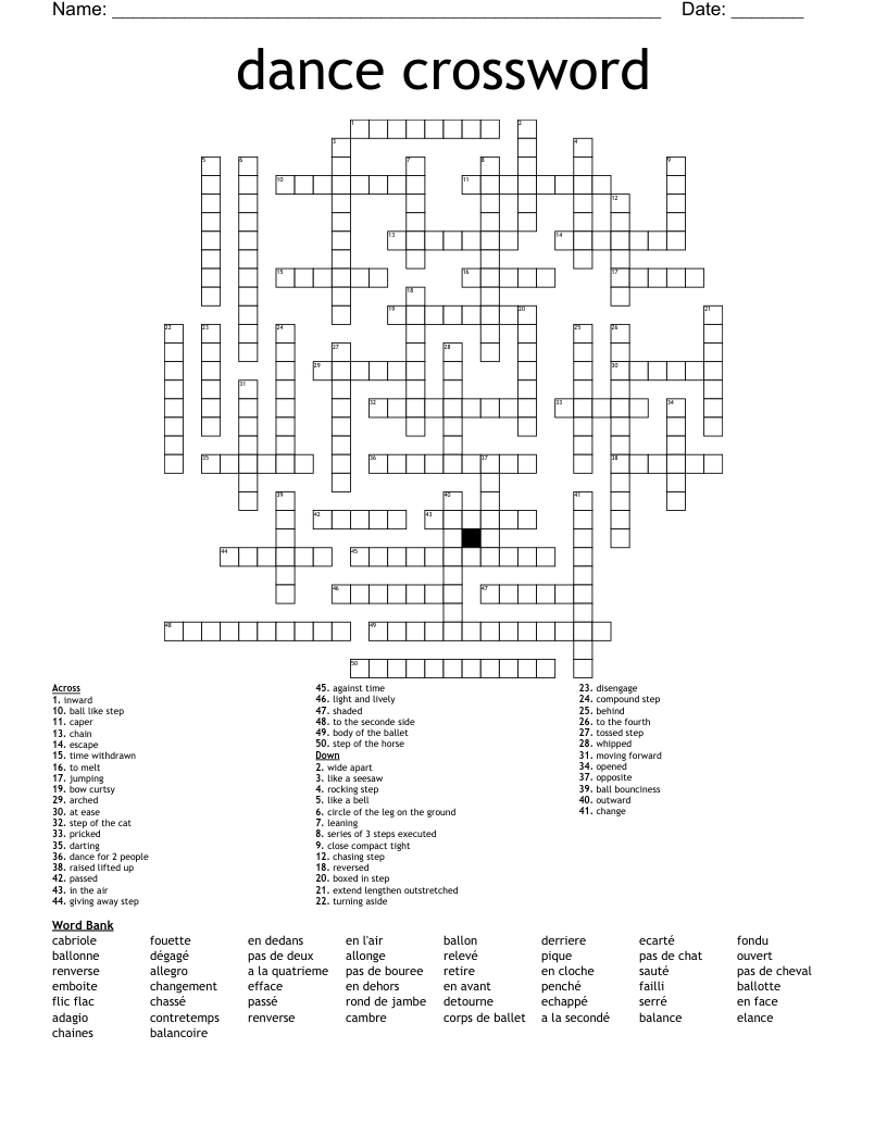 dance crossword 