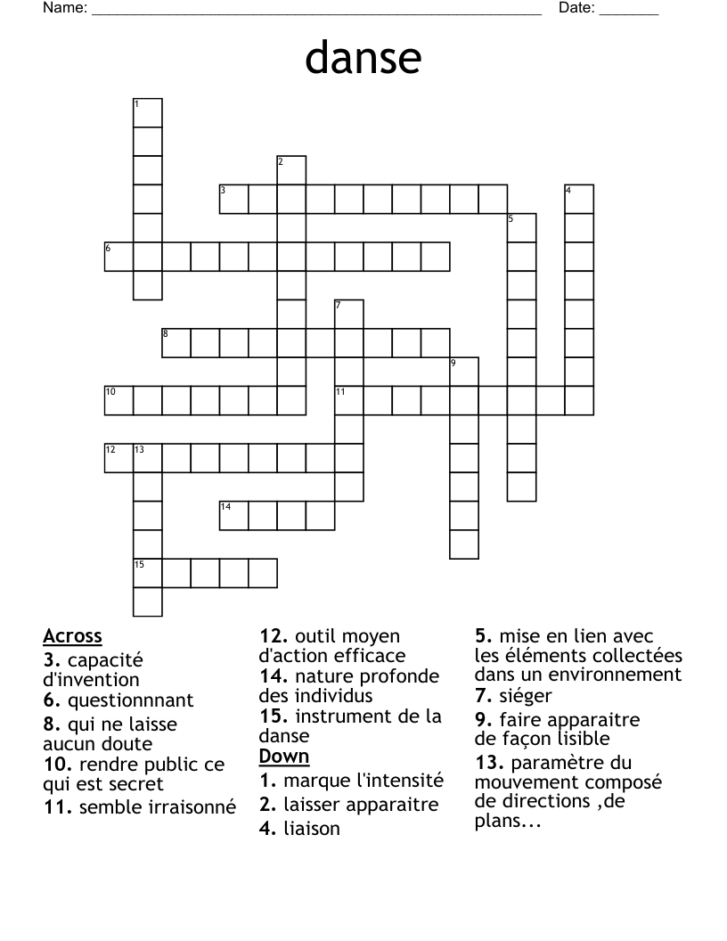 danse Crossword