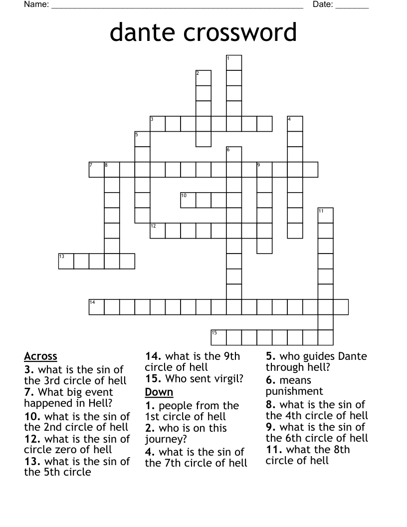 dante crossword